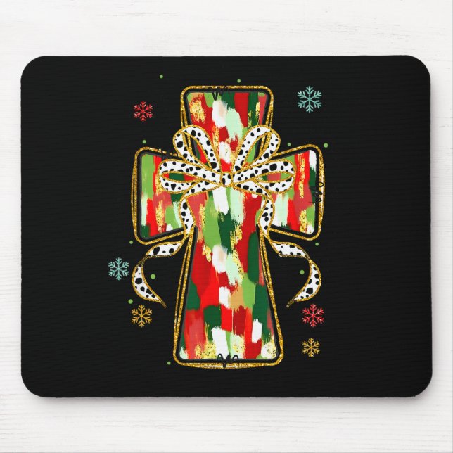 Christmas Jesus Is The Reason Christian Cross Coqu Mouse Mat (Front)