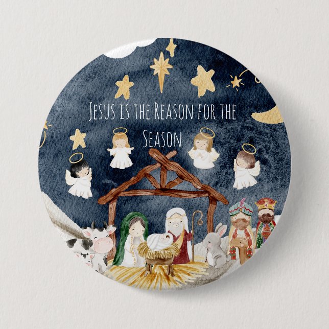 Christmas "Jesus is the Reason for the Season" 7.5 Cm Round Badge (Front)