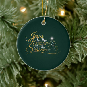 Christmas Jesus is the Reason for the Season Ceramic Tree Decoration