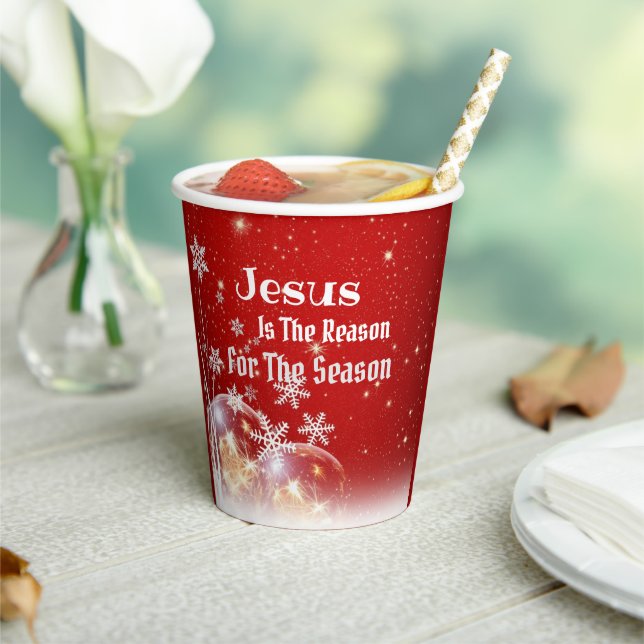 Christmas Jesus is the Reason Paper Party Cup (Insitu)