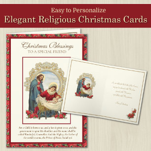 Christmas Jesus Mary Joseph Friend Nativity Holiday Card