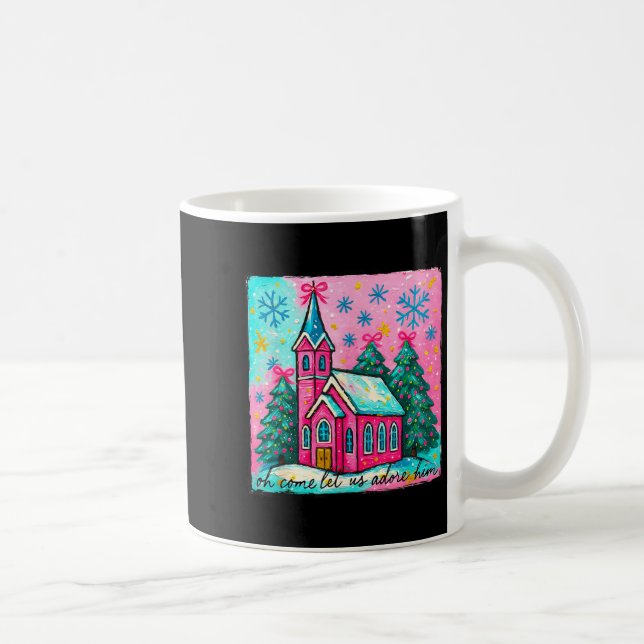 Christmas Jesus Oh Come Let Us Adore Him Funny Chr Coffee Mug (Right)