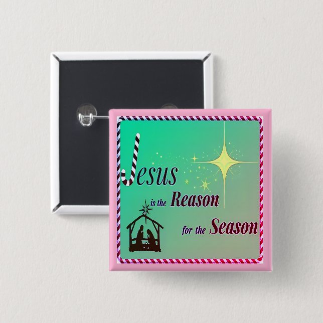 Christmas Jesus Reason for Season Button Accessory (Front & Back)