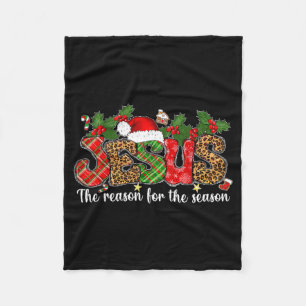 Christmas Jesus Reason Season Xmas Christian Men W Fleece Blanket