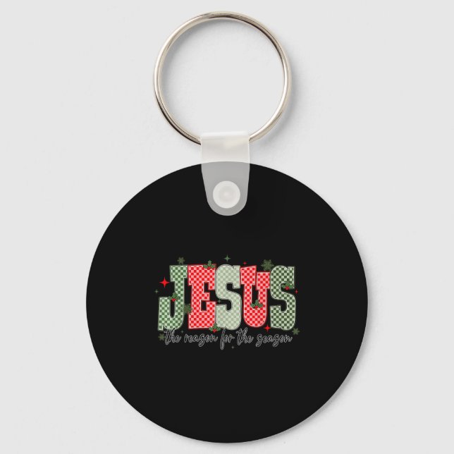 Christmas Jesus Reason Season Xmas Christian Men W Key Ring (Front)