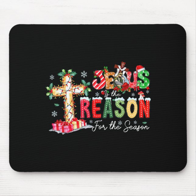 Christmas Jesus Reason Season Xmas Christian Men W Mouse Mat (Front)