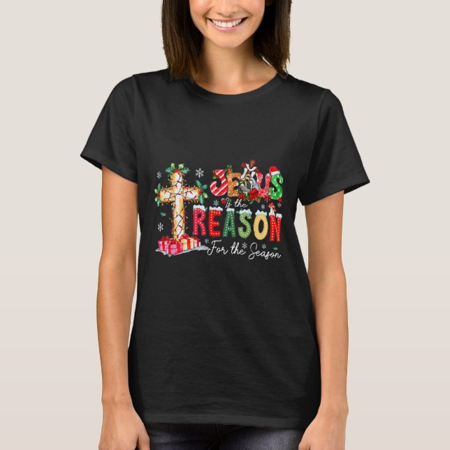 Christmas Jesus Reason Season Xmas Christian Men W T-Shirt (Front)