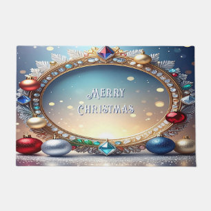 Christmas Jewel Frame Holiday Doormat