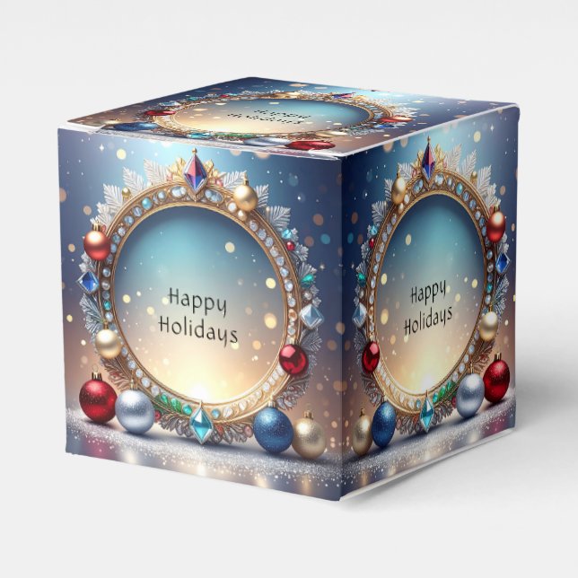 Christmas Jewel Frame Holiday Favour Box (Front Side)