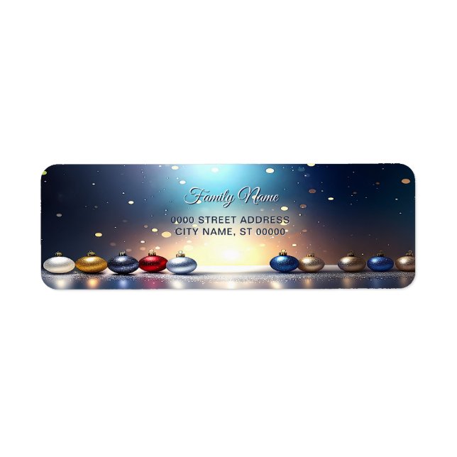 Christmas Jewel Frame Return Address Label (Front)