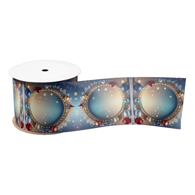 Christmas Jewel Frame Satin Ribbon (Spool)