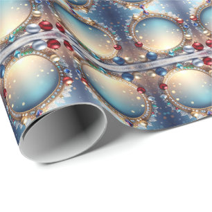 Christmas Jewel Frame Wrapping Paper