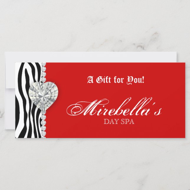 Christmas Jewellery Gift Certificate Zebra Red (Front)