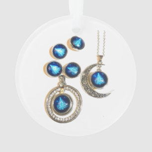 Christmas jewellery Tree blue black bright Moon Ornament