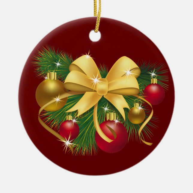 Christmas Jingle Bell Ceramic Tree Decoration (Front)