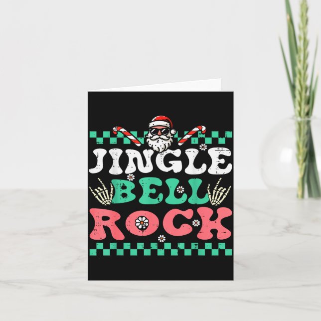 Christmas Jingle Bell Rock Retro Xmas Groovy Men W Card (Front)