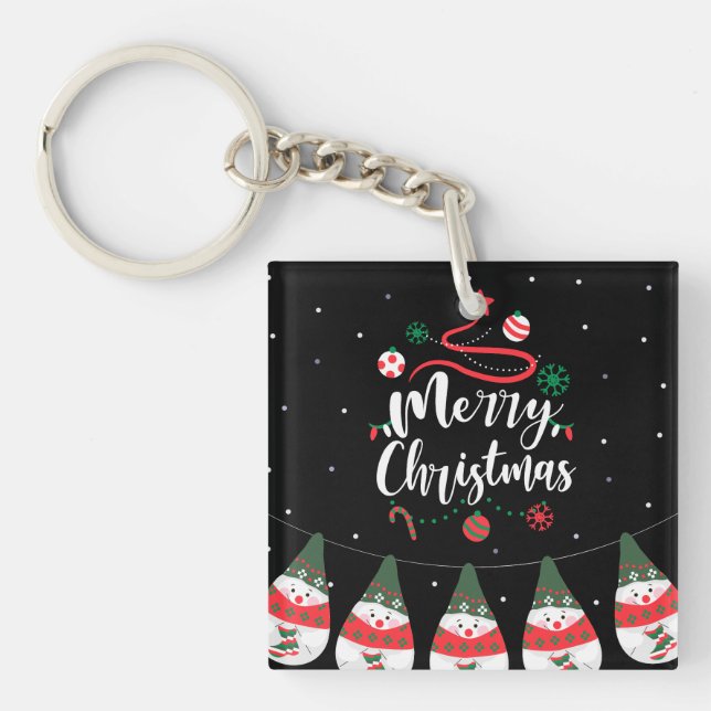 Christmas Jingle Bells Joyful Greetings Collection Key Ring (Front)