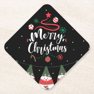 Christmas Jingle Bells Joyful Greetings Collection Paper Coaster