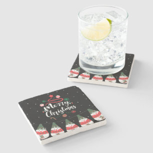 Christmas Jingle Bells Joyful Greetings Collection Stone Coaster