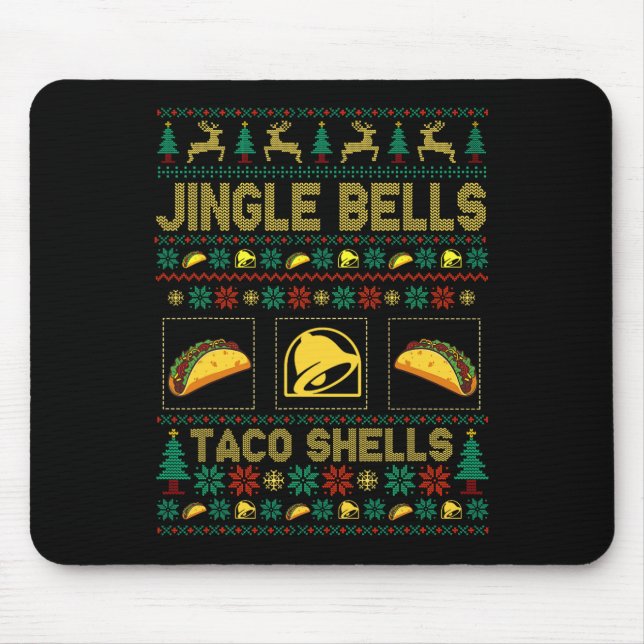 Christmas Jingle Bells Taco Shells Fun Ugly Xmas   Mouse Mat (Front)