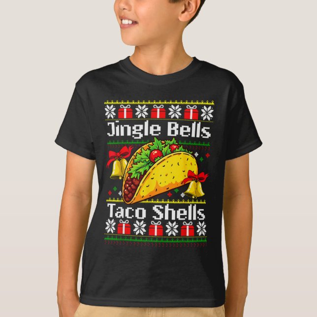 Christmas Jingle Bells Taco Shells Funny Family Ug T-Shirt (Front)