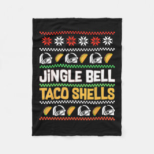 Christmas Jingle Bells Taco Shells Funny Ugly Xmas Fleece Blanket