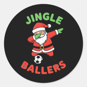 Christmas Jingle Llers Soccer Santa Dab Footll Classic Round Sticker