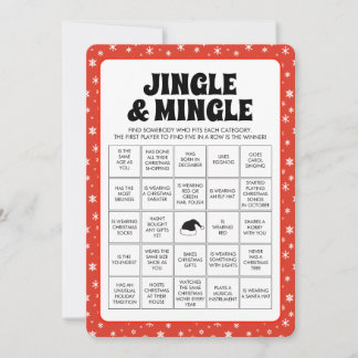 Christmas Jingle & Mingle Bingo Game Holiday Card