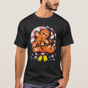 Christmas Jiu Jitsu Gingerbread Xmas Bjj Wrestling T-Shirt