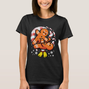 Christmas Jiu Jitsu Gingerbread Xmas Bjj Wrestling T-Shirt