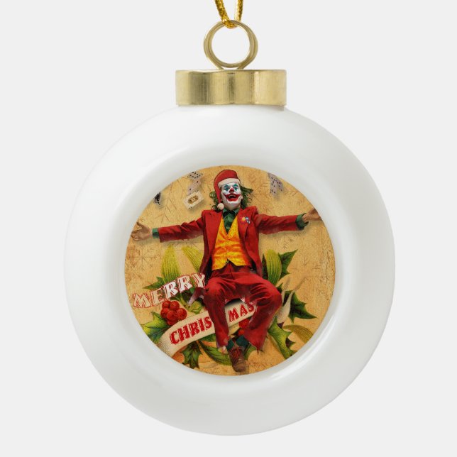Christmas Joke Ceramic Ball Christmas Ornament (Front)