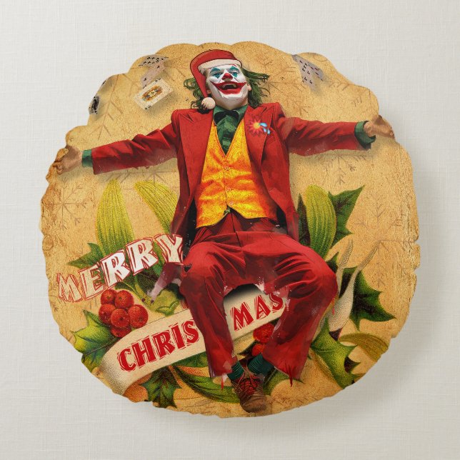 Christmas Joke Round Cushion (Front)