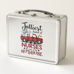Christmas Jolliest Bunch Of Nurses This Side Of Th Metal Lunch Box