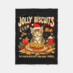 Christmas Jolly Biscuits Club Cute Cat Lovers Baki Fleece Blanket