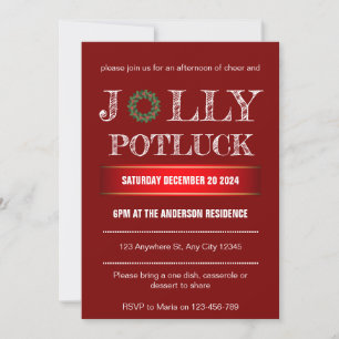 Christmas Jolly Potluck Invitation