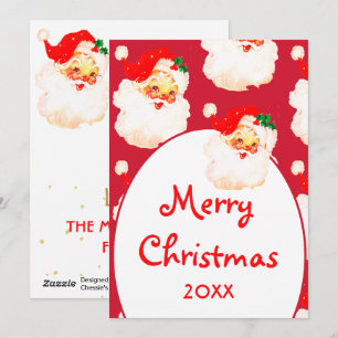 Christmas Jolly Santa Claus Merry Greeting Holiday Card