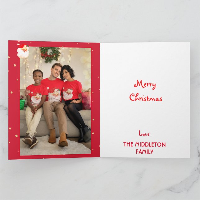 Christmas Jolly Santa Claus Photo Merry Greeting  Card (Inside)