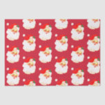 Christmas Jolly Santa Merry Fun  Tissue Paper<br><div class="desc">A jolly Santa face on a red Christmas background.
Fun and cheery to acknowledge the Christmas season.</div>