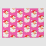 Christmas Jolly Santa Merry Pink Fun  Tissue Paper<br><div class="desc">A jolly Santa face on a pink Christmas background.
Fun and cheery to acknowledge the Christmas season.</div>