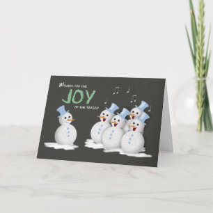 Christmas Jolly Singing Snowmen Joy of the Season Holiday Card