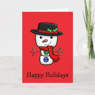 Christmas Jolly Snowman Folded Holiday Card