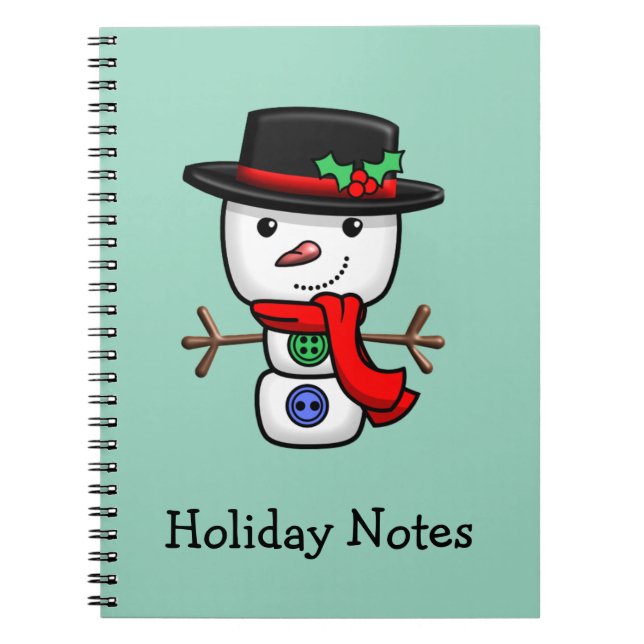 Christmas Jolly Snowman Notebook (Front)