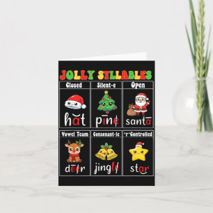 Christmas Jolly Syllables Teacher Students Funny S Card