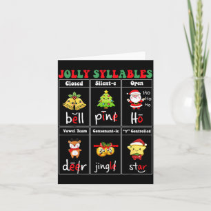 Christmas Jolly Syllables Teacher Students Funny S Card