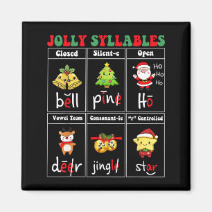 Christmas Jolly Syllables Teacher Students Funny S Magnet