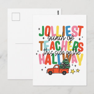 Christmas Jolly Teacher Postcard