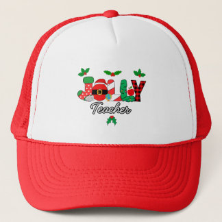 Christmas Jolly Teacher Trucker Hat