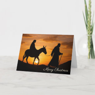 Christmas Joseph and Mary on a Donkey Card