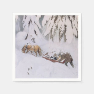 Christmas Journey Through the Snow (by Kittelsen) Napkin