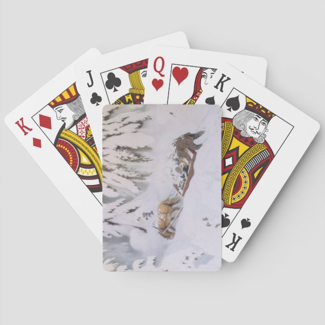 Christmas Journey Through the Snow (by Kittelsen) Playing Cards (Back)